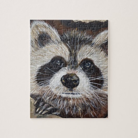 Raccoon schilderen legpuzzel (Verticaal)