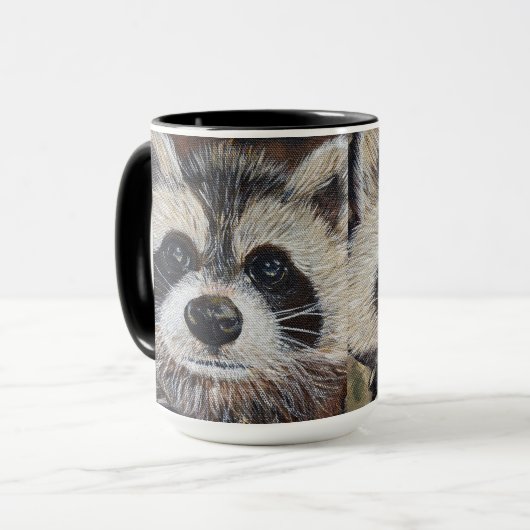 Raccoon schilderen mok (Voorkant links)