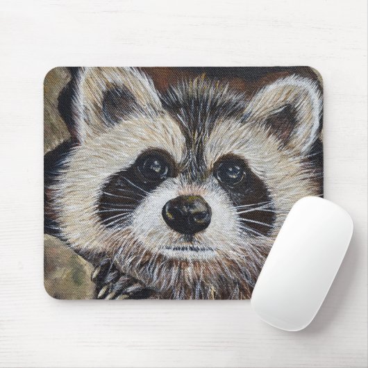 Raccoon schilderen muismat (Met muis)