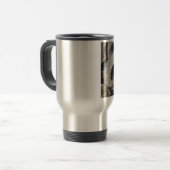 Raccoon schilderen reisbeker (Voorkant links)