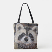 Raccoon schilderen tote bag (Achterkant)