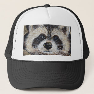 Raccoon schilderen trucker pet