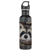 Raccoon schilderen waterfles  (Voorkant)