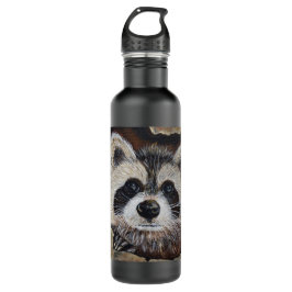 Raccoon schilderen waterfles 