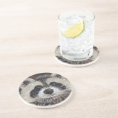 Raccoon schilderen zandsteen onderzetter (Zijkant)