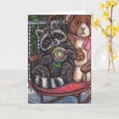 RACCOON schommelstoel Note Kaart (Gele Bloem)