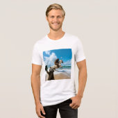 Raccoon Selfie 2 Tri-Blend Shirt (Voorkant volledig)