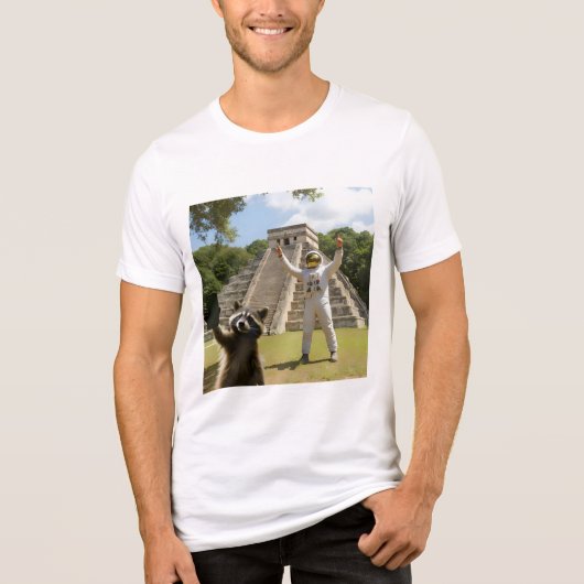 Raccoon Selfie 3 Tri-Blend Shirt (Voorkant)