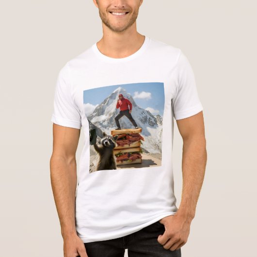 Raccoon Selfie 4 Tri-Blend Shirt (Voorkant)