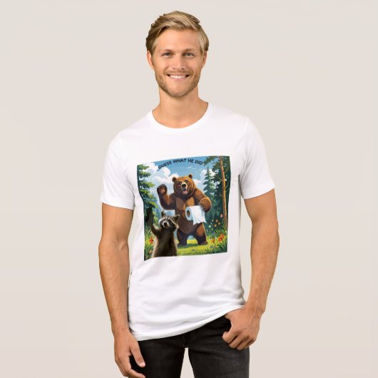 Raccoon Selfie 5 Tri-Blend Shirt (Voorkant volledig)