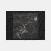 Raccoon Selfie With Skeleton Funny Raccoon Hallowe Fleece Deken (Voorkant (Horizontaal))