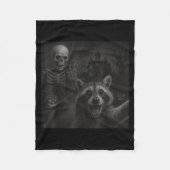 Raccoon Selfie With Skeleton Funny Raccoon Hallowe Fleece Deken (Voorkant)