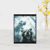 Raccoon Selfie With Tyrannosaurus T Rex Adventure  Kaart (Gele Bloem)