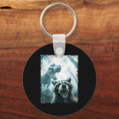 Raccoon Selfie With Tyrannosaurus T Rex Adventure  Sleutelhanger (Voorkant)