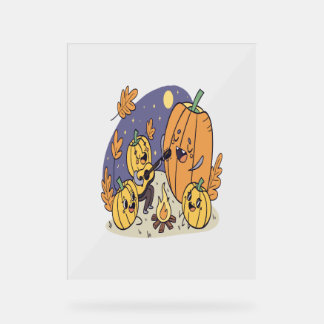 Raccoon Shirt Country Pumpkin Acryl Bord