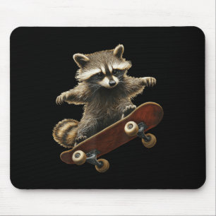 Raccoon Skateboard Skateboarden Grafisch Grafisch Muismat