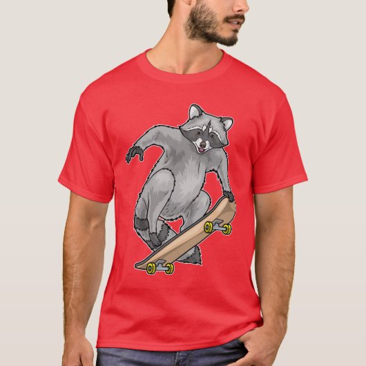 Raccoon Skater Skateboard T-shirt (Voorkant)