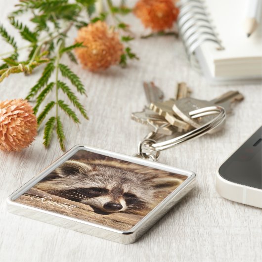 Raccoon Sleutelhanger (Zijkant)