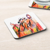 Raccoon spelen herfst bier onderzetter (Linkerzijde)