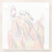 Raccoon spelen herfst glazen onderzetter (Achterkant)