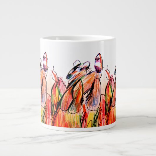 Raccoon spelen herfst grote koffiekop (Voorkant)