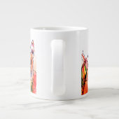 Raccoon spelen herfst grote koffiekop (Achterkant)