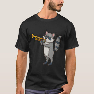 Raccoon Spelen Trompet T-shirt