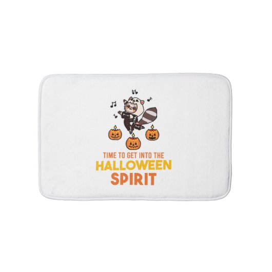 Raccoon Spirit Halloween Pumpkin Party Badmat (Voorkant)