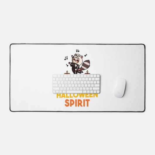 Raccoon Spirit Halloween Pumpkin Party Bureaumat (Keyboard & Muis)