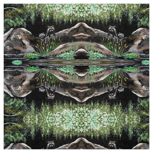 Raccoon Spring Escape Fabric Stof (Swatch)