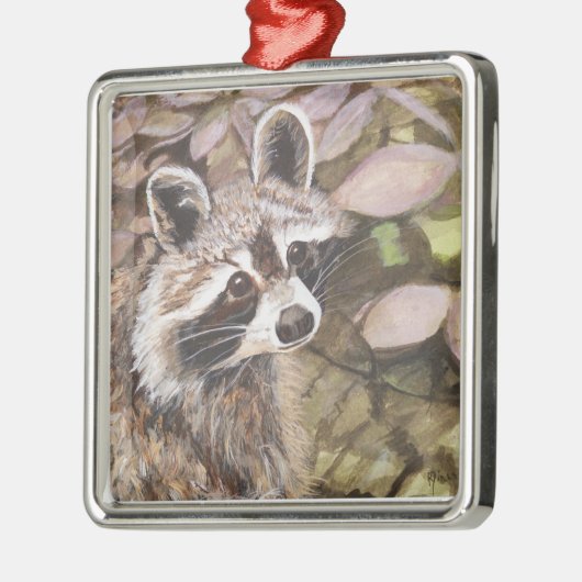 Raccoon Square Ornament (Links)