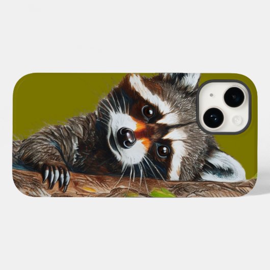Raccoon Staring van Tree iPhone 14 Hoesje (Achterkant (horizontaal))