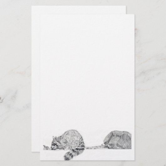 Raccoon Stationery Briefpapier (Voorkant / Achterkant)