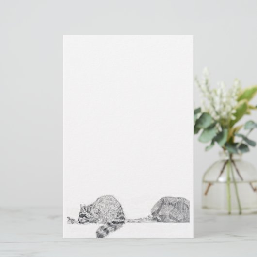 Raccoon Stationery Briefpapier (Staand voorkant)