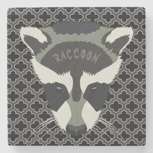 Raccoon Stenen Onderzetter (Voorkant)