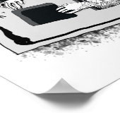 Raccoon Stuck in Grate Illustratie Poster (Hoek)