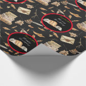 Raccoon Sweet Herfst past Tekst en Kleur aan Cadeaupapier (Hoek)