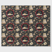 Raccoon Sweet Herfst past Tekst en Kleur aan Cadeaupapier (Vlak)