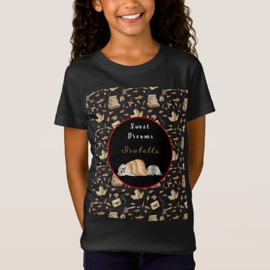 Raccoon Sweet Herfst past Tekst en Kleur aan T-shirt (Voorkant)