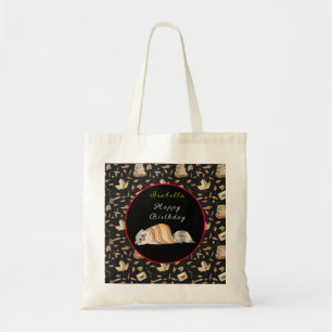 Raccoon Sweet Herfst past Tekst en Kleur aan Tote Bag