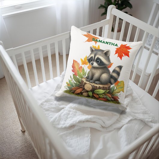 Raccoon Throw Pillow Autumn Raccoon Pillow Cover Kussen