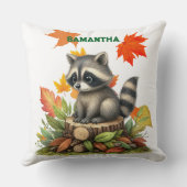 Raccoon Throw Pillow Autumn Raccoon Pillow Cover Kussen (Achterkant)