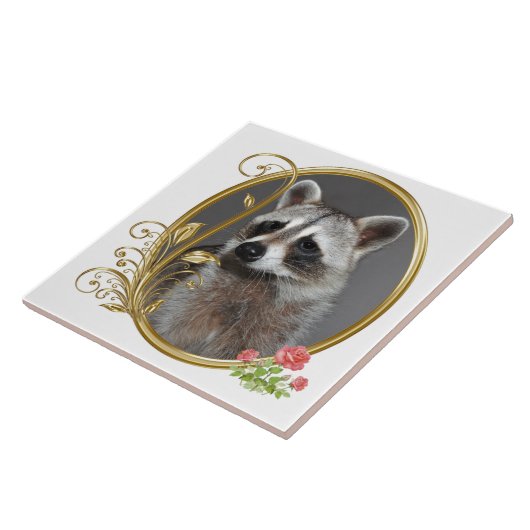 Raccoon Tile Tegeltje (Zijkant)
