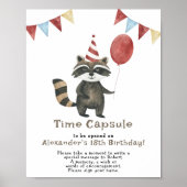 Raccoon Time Capsule 1st birthday Poster (Voorkant)