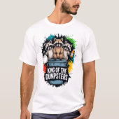 Raccoon Trio: Koning van de Dumpsters T-shirt (Voorkant)