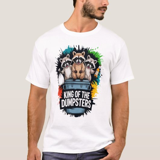Raccoon Trio: Koning van de Dumpsters T-shirt (Voorkant)