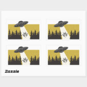 Raccoon UFO Rechthoekige Sticker (Vel)