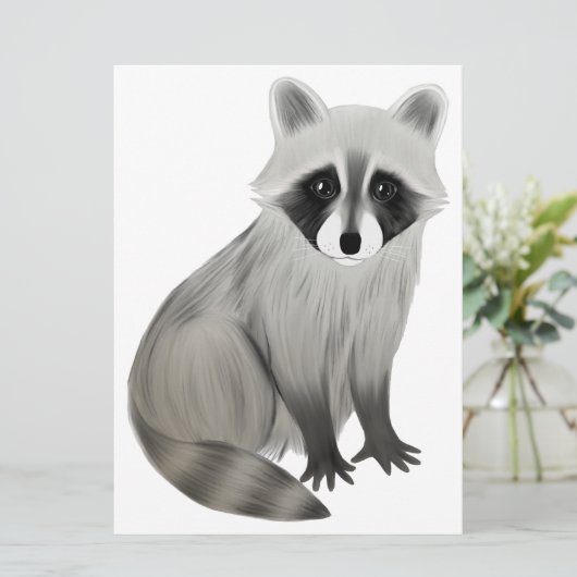 Raccoon, uitgesneden kaart (Staand voorkant)