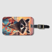 Raccoon Vakantie Bagagelabel (Voorkant (horizontaal))