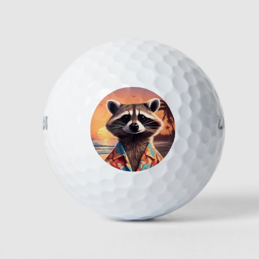 Raccoon Vakantie Golfballen (Voorkant)